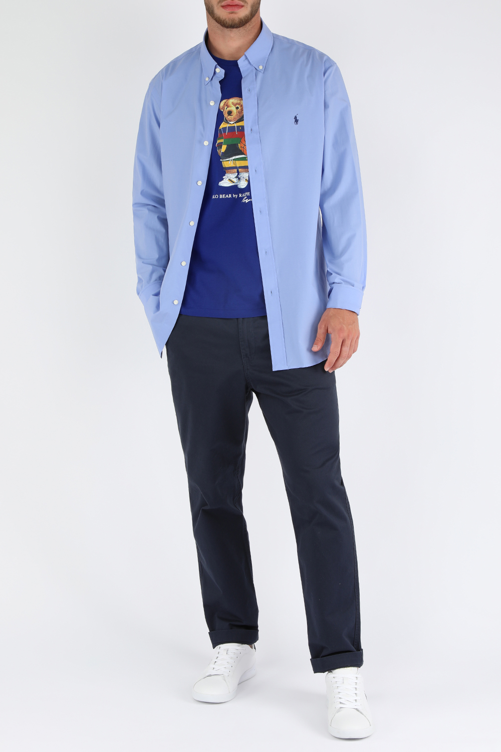 חולצת סלים טי עם הדפס דובי ספורטיבי